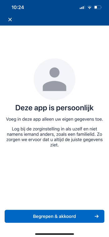 Klik op Begrepen en akkoord